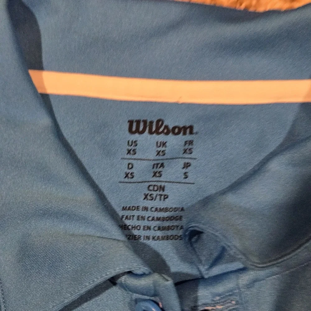 2011 Wilson Tennis Men's Polo Shirt Size XS NEW Deadstock Blue And White Perf - Picture 5 of 7